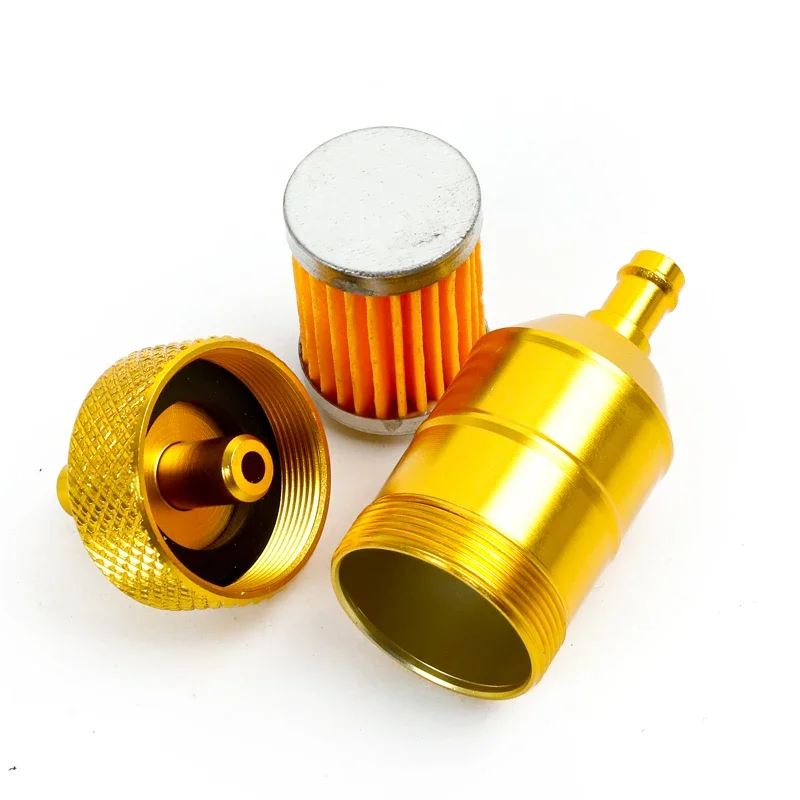 Universal CNC Motorcycle Gasoline Oil Filter with Removable Washable Filter for 50CC-1090CC ENDURO MX ADV Pit Bikes and ATVs