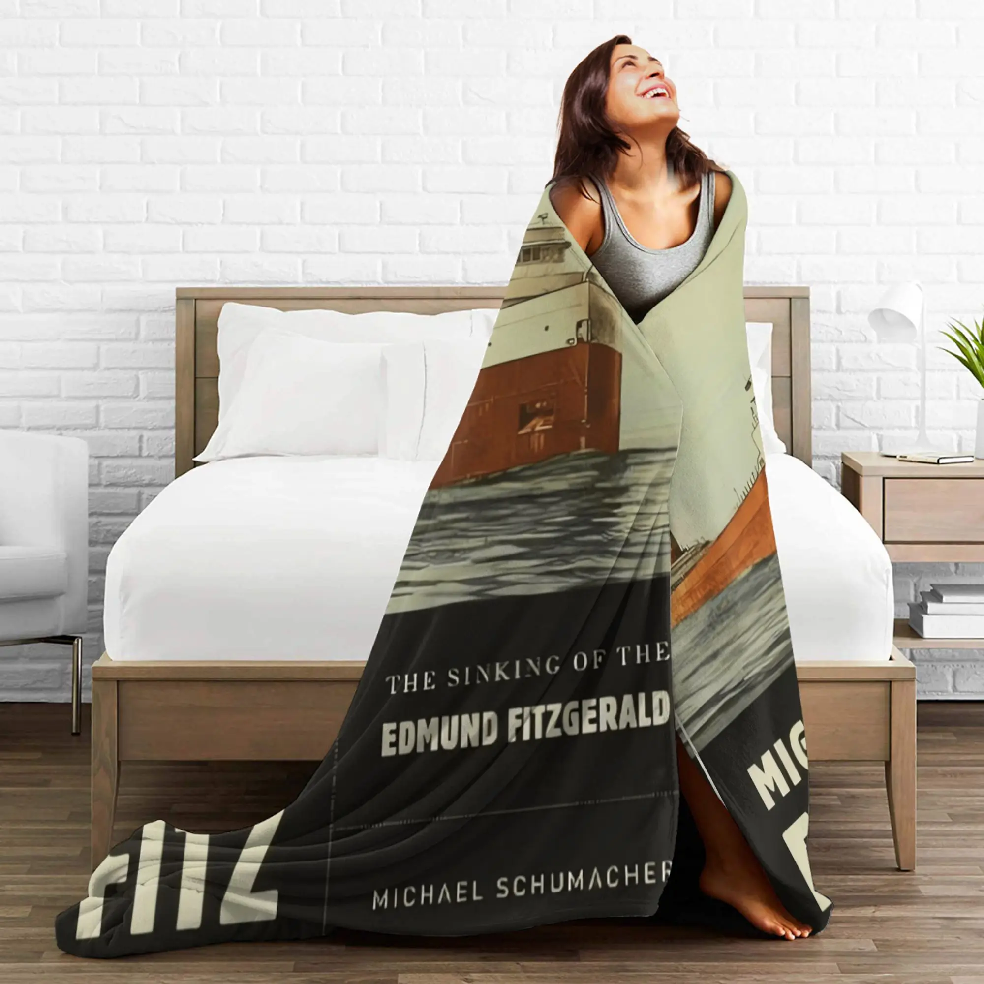 إدموند فيتزجيرالد بطانية السفينة العظيمة لينة موضة أفخم رمي بطانية للفتيات الفتيان الأريكة السرير الفانيلا المفرش غطاء السرير