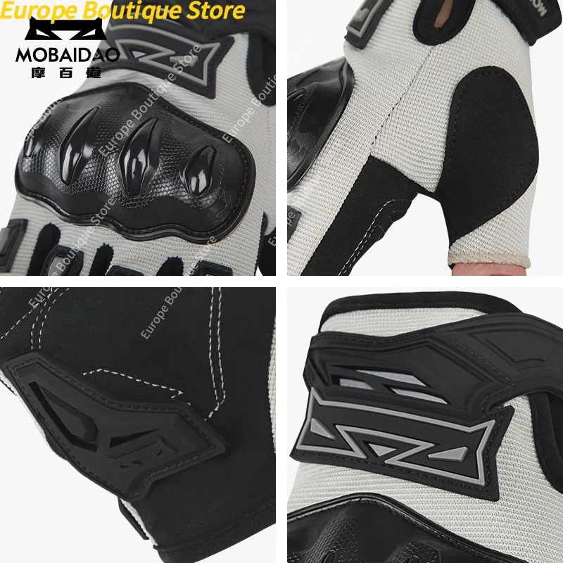 Mobaidao Summer Breathable Half Finger Gloves Motorcycle Men Women Anti Fall Shock Absorption Protective Riding Equipment view 4