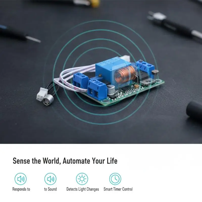 High Compatibility Sound Light Control Delay Switch Relay Module 7-30V DC 3-60S Adjustable 1Pcs for  DIY Projects