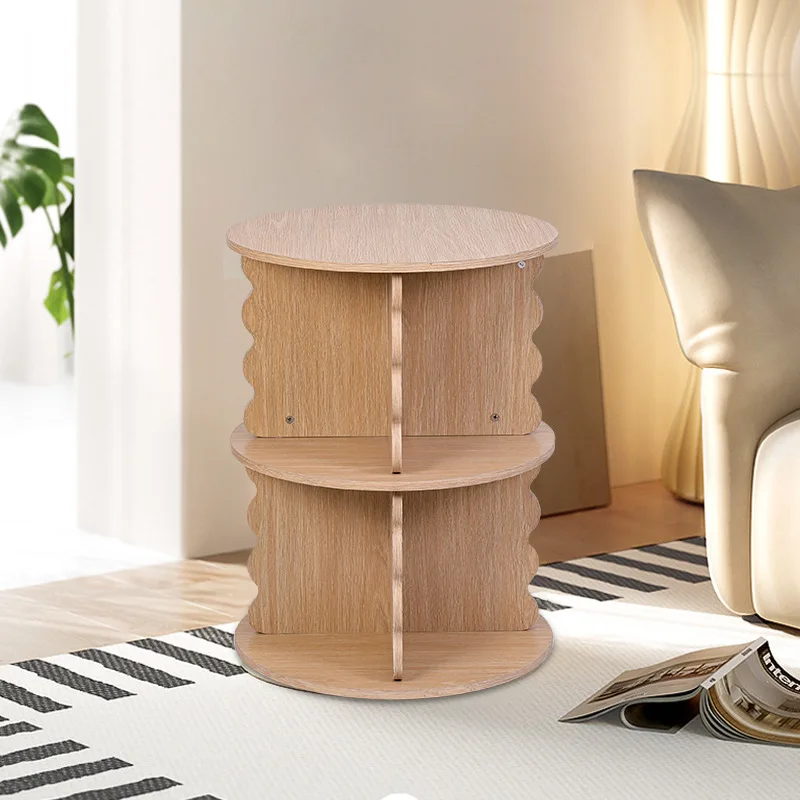 رف كتب جديد دوار 360 درجة، خزانة كتب منزلية بسيطة للطلاب، رف تخزين متعدد الطبقات لغرفة النوم #3