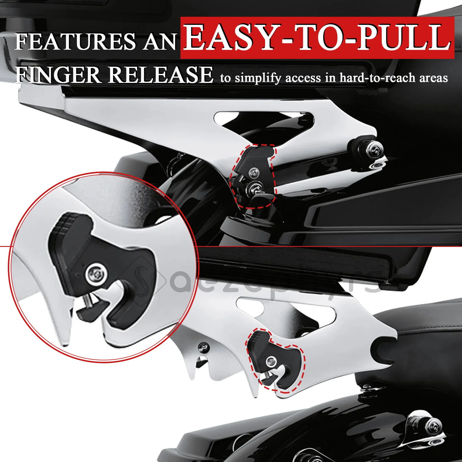 Motorcycle Detachable Rotary Sissy Bar Luggage Rack Latches Clips For Harley Touring Softail Sportster Electra Glide Road King