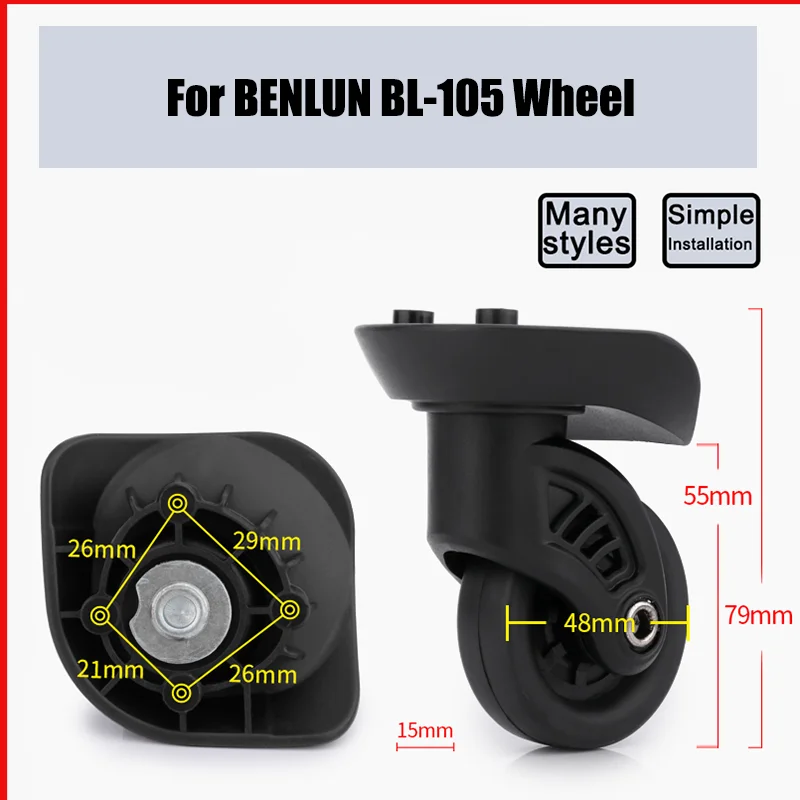 

Suitable For BENLUN BL-105 Universal Wheel Replacement Suitcase Smooth Silent Shock Absorbing Wheel Accessories Wheels Casters