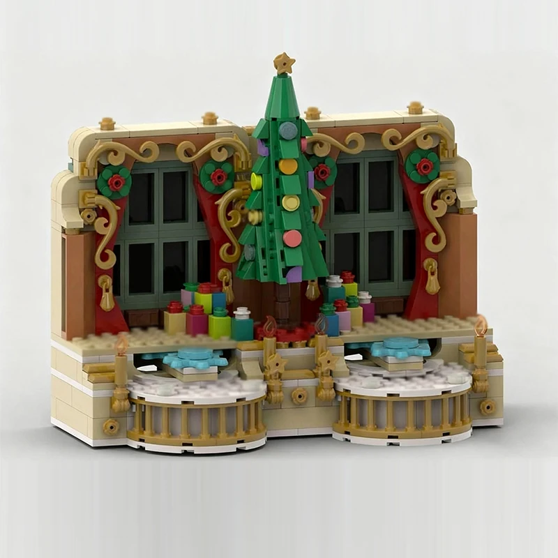 ストリートビュー モデル MOC 組み立てブロック バレリーナとくるみ割り人形のシーン モジュール式テクノロジー 子供向けホリデーギフト 組み立ておもちゃセット