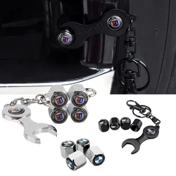 Wheel Tire Valve Stems Caps With Keychain For BMW AlPINA Logo E46 E39 E36 E60 E90 F30 X5 E53 E30 F10 E70 E34 M Power M3 M5