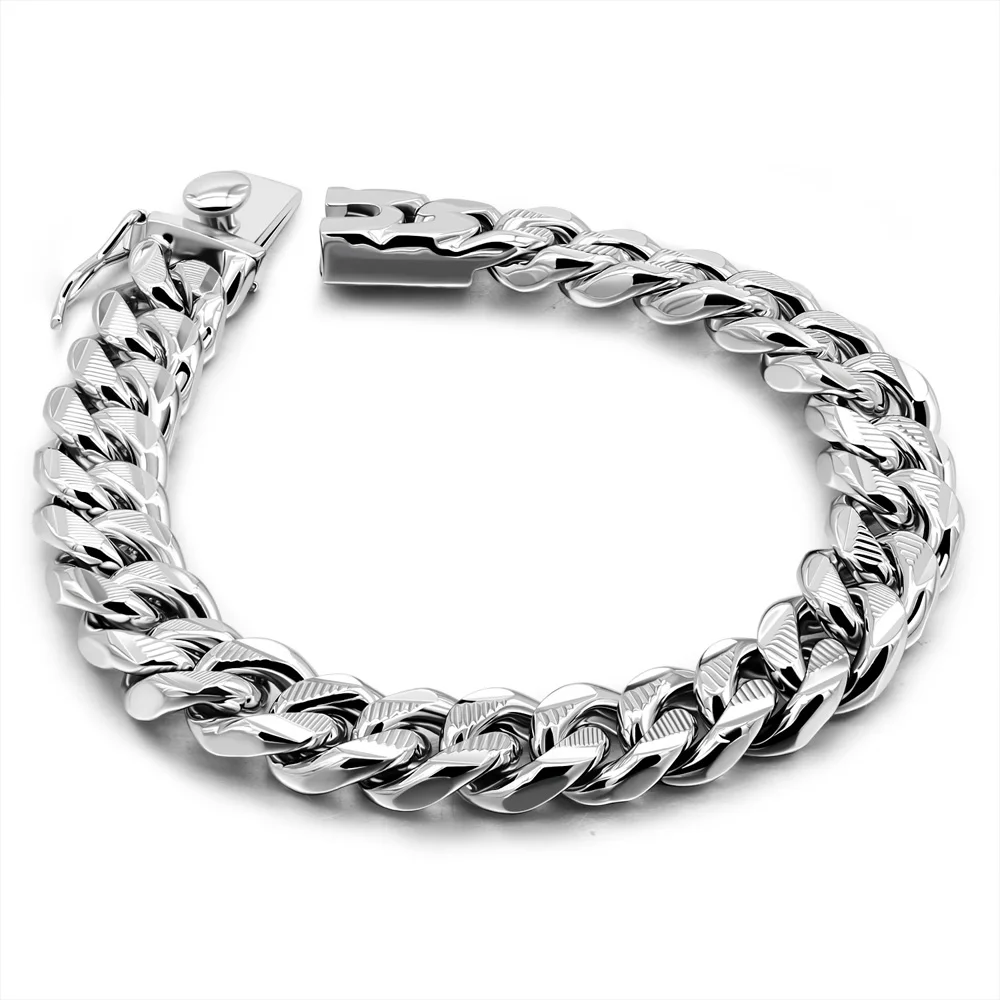 

Punk Men 925 Sterling Silver Bracelet Braided High Quality Multilayer New Trend Bangles Cuban Chain Link Party Jewelry Gift