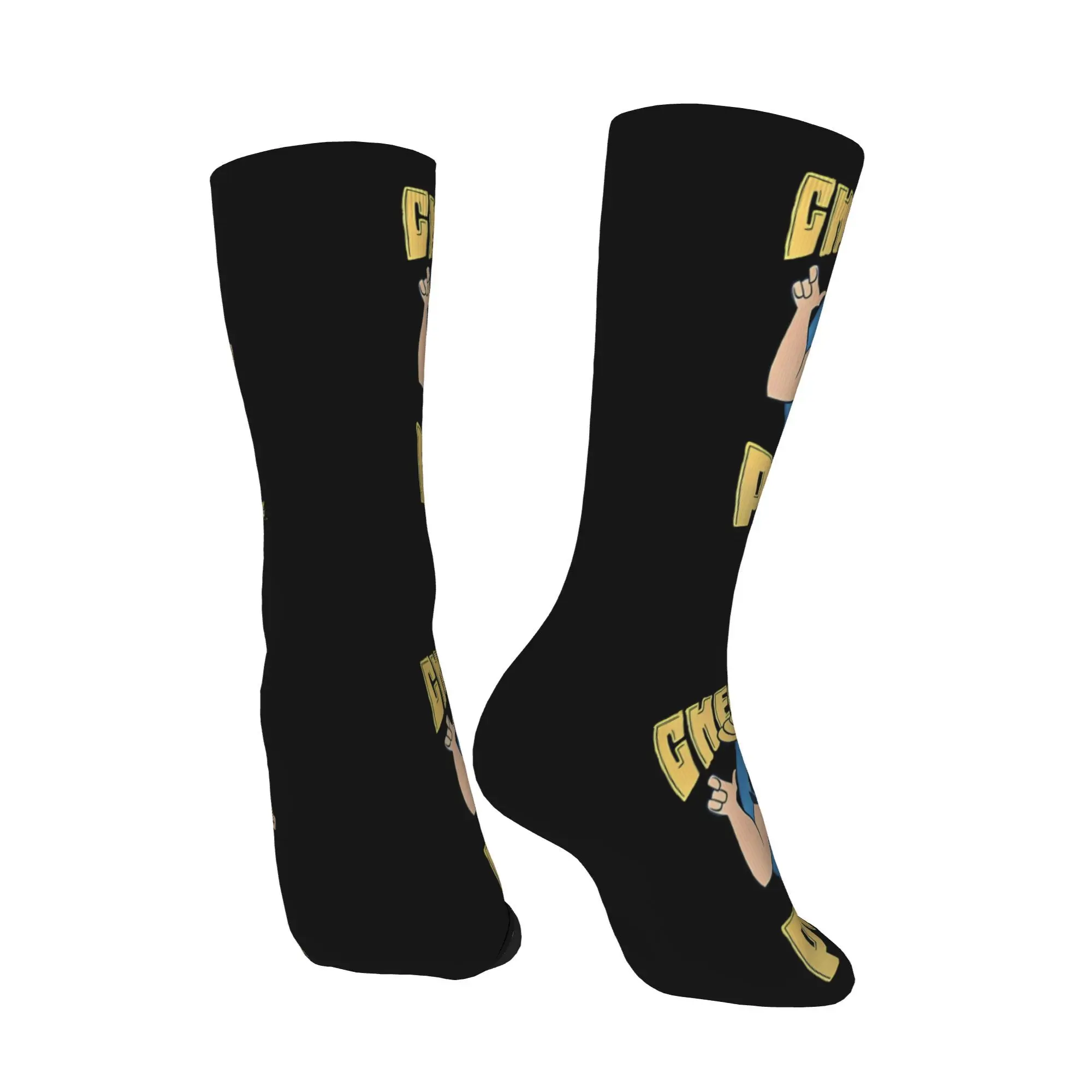 Calcetín loco divertido para hombres, dibujos animados, hombre musculoso, Vintage johnny bravo, patrón transpirable, calcetín impreso, regalo sin costuras