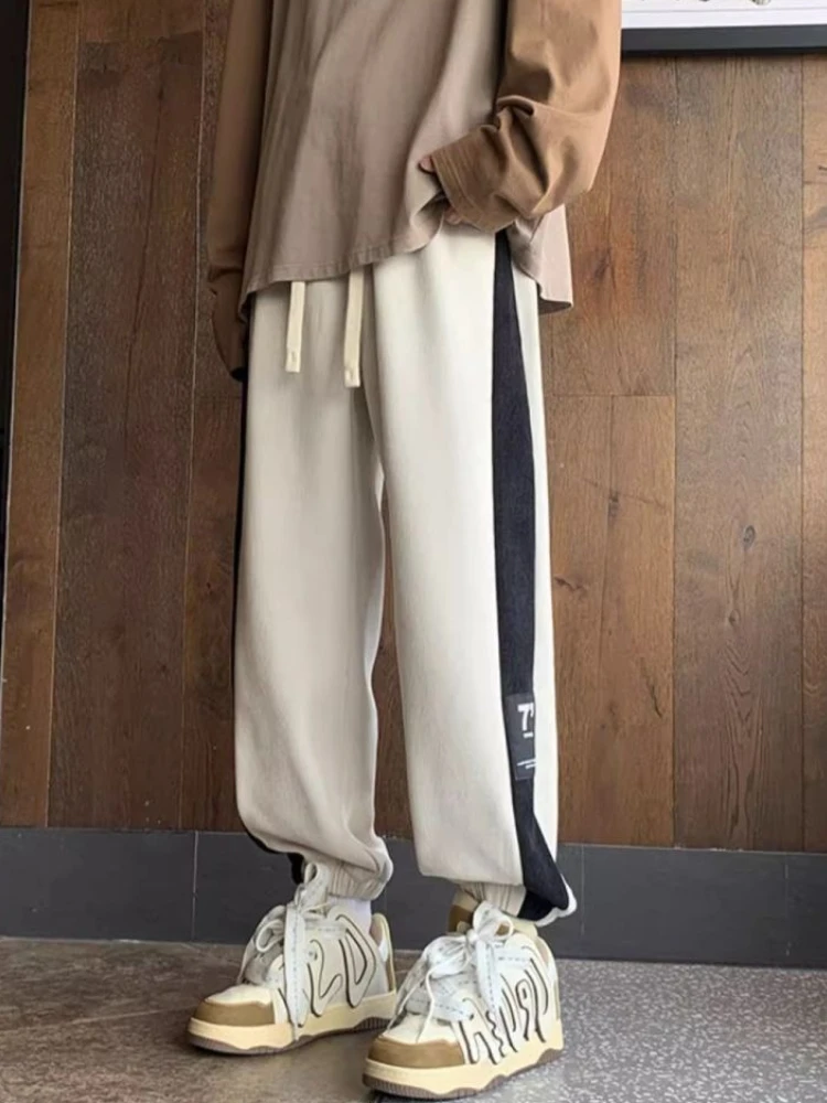 

Men's Sweatpants Fleece-lined and Extra Thick Apricot Male Sports Pants Corduroy Essential Clearance Sale Cool Fashion Trousers