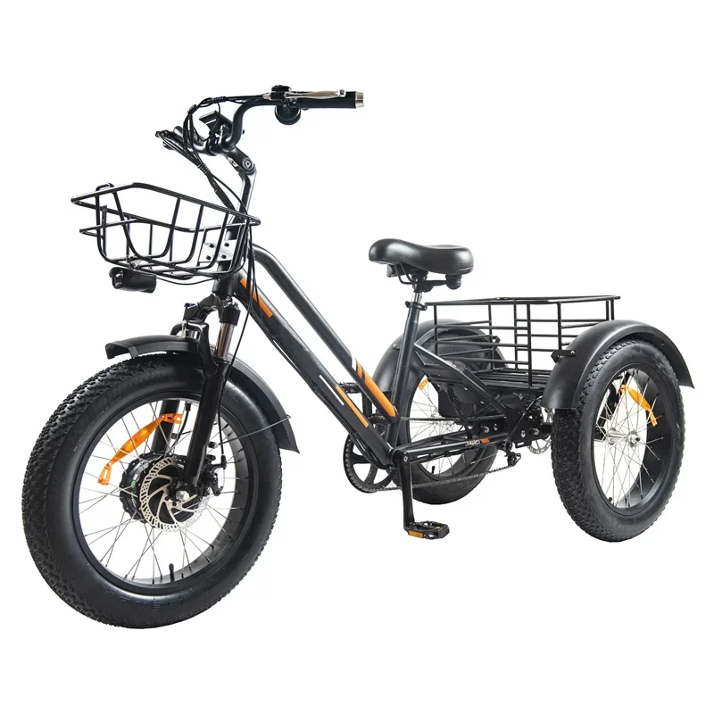 

3 Wheels 48V 750W Motor Electric Bike Electric Tricycle For Cargo Delivery USA Warehouse Stock For Adults
