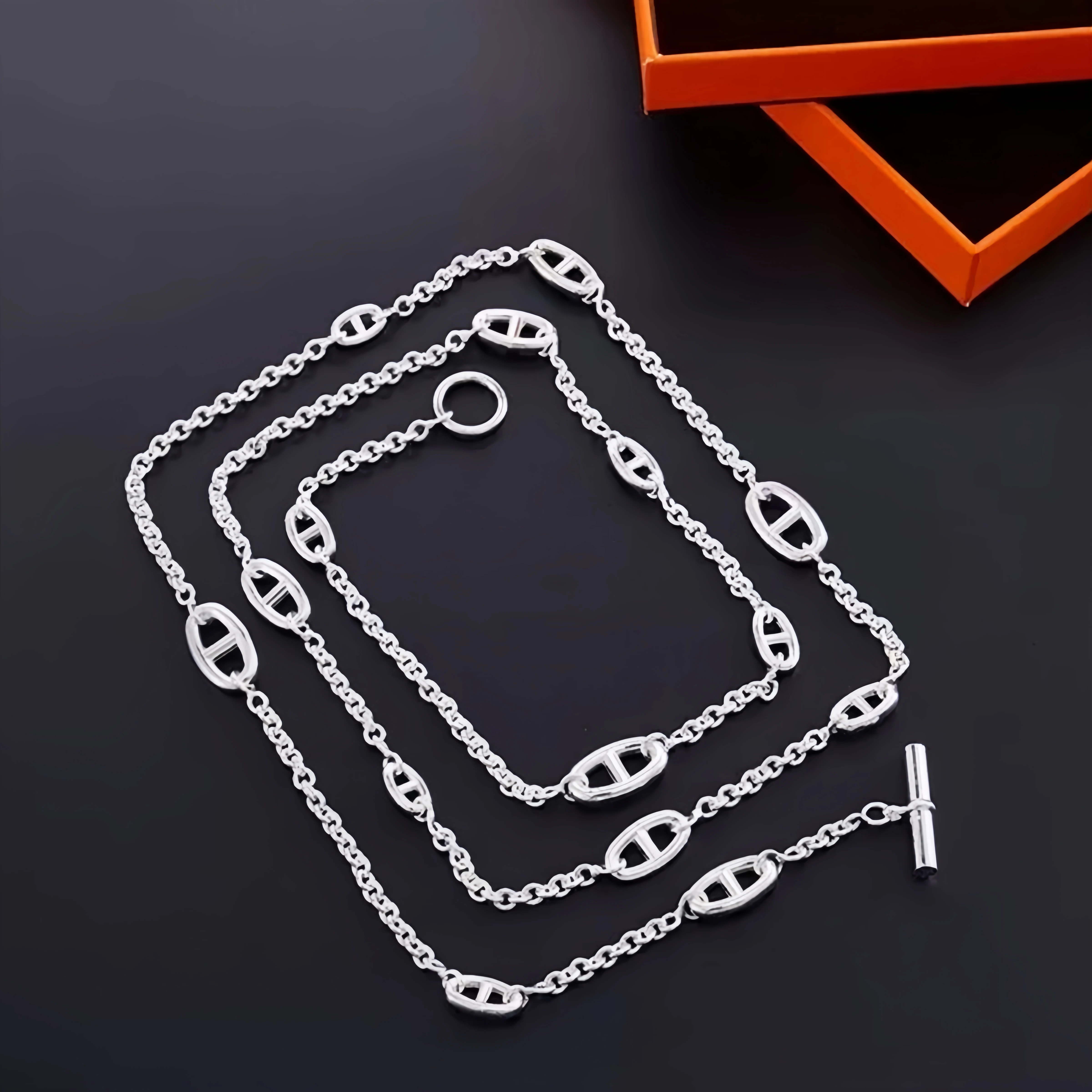High Quality High Grade stainless steel couple necklace multi-function fashionable multi-layer bracelet same style for men women