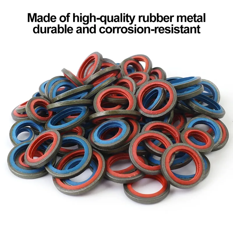 Sealing Plug Gaskets Set Oil Drain Combined Washer Car Oil Pan Drain Gasket Washer Assort Rubber Oil Pipe Seal Gasket Hardware