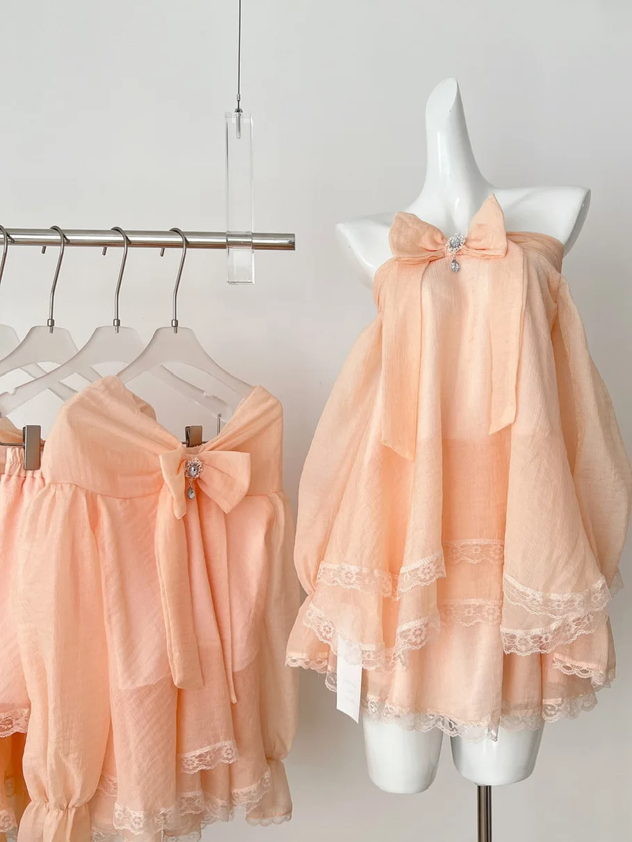 

Роза Милая девушка Лето-Осенний комплект из двух предметов Кружевной топ на одно плечо + юбка для похудения Повседневная мода