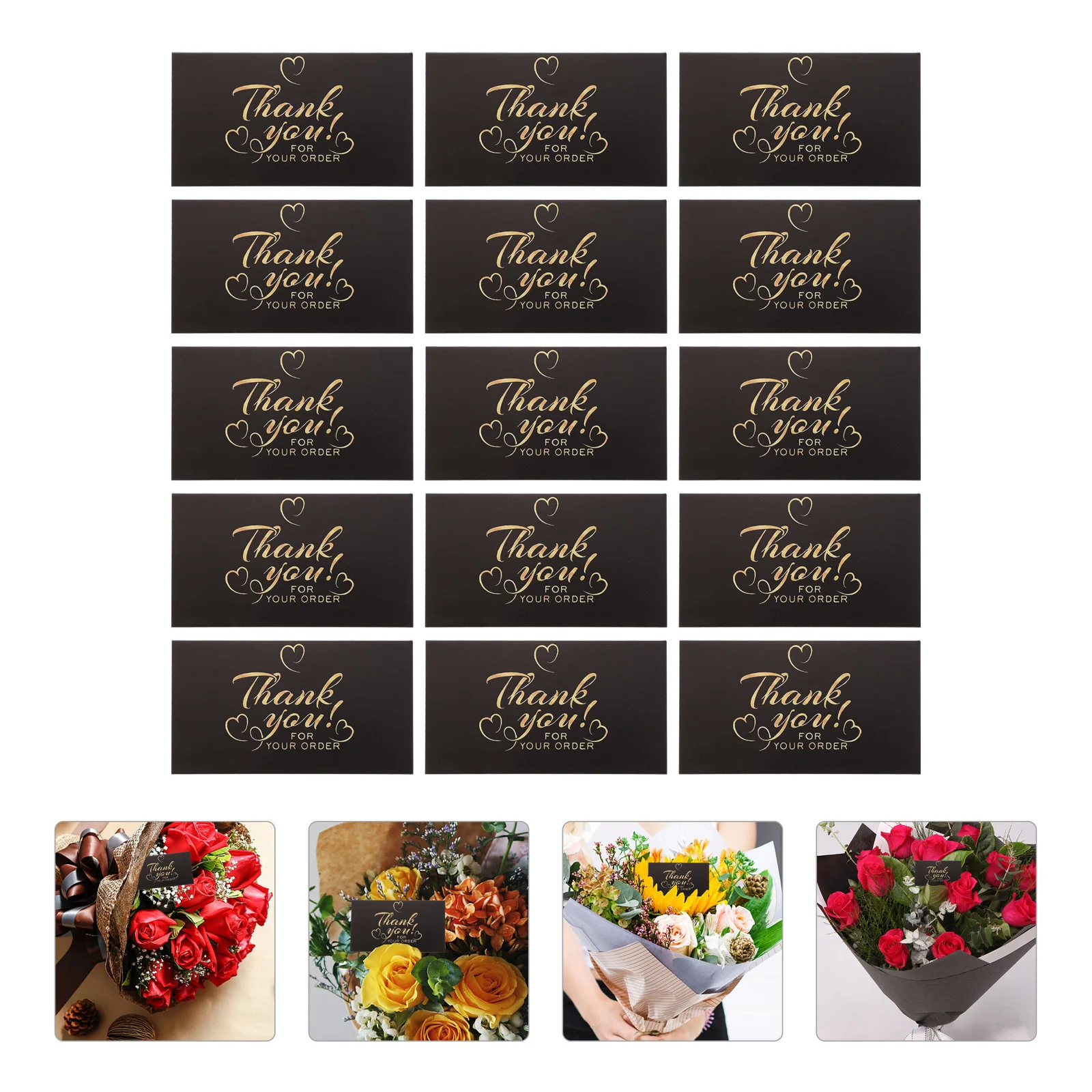 50pcs Thank You Cards Small Flower Decorative Blank Thank Cards Bulk For Wedding Baby Shower Delivery Shop Supply Accessory