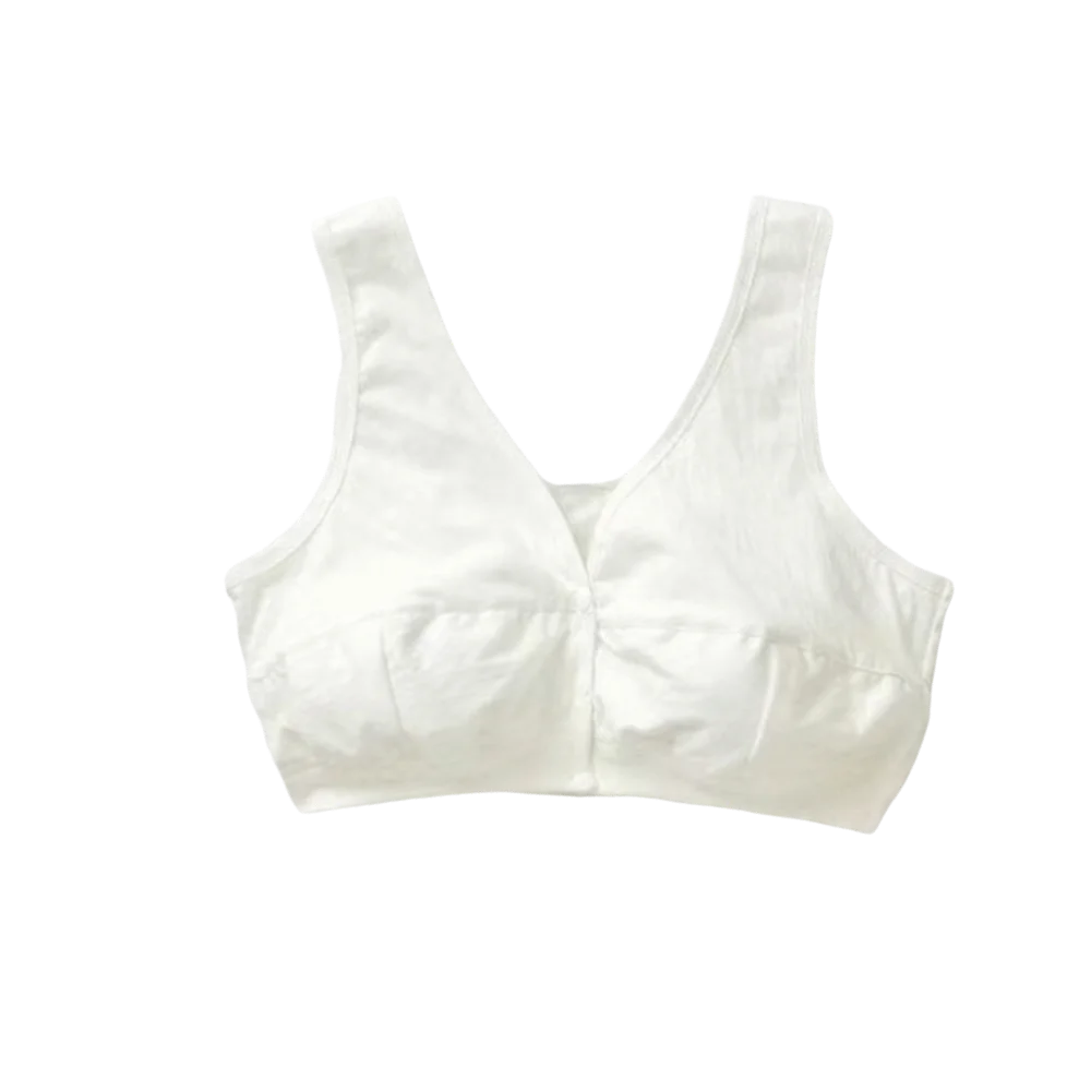 Convenient U Back Front Closure Bra Plus Size Underwear Elderly Bra Gathered Thin Wireless Bra Elderly Women