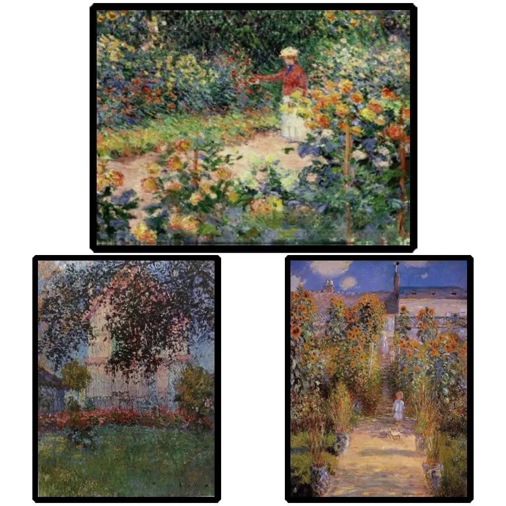 

Импрессионистская садовая сцена от Claude Monet Vetheuil, картина маслом на холсте для красивого домашнего интерьера, настенного декора