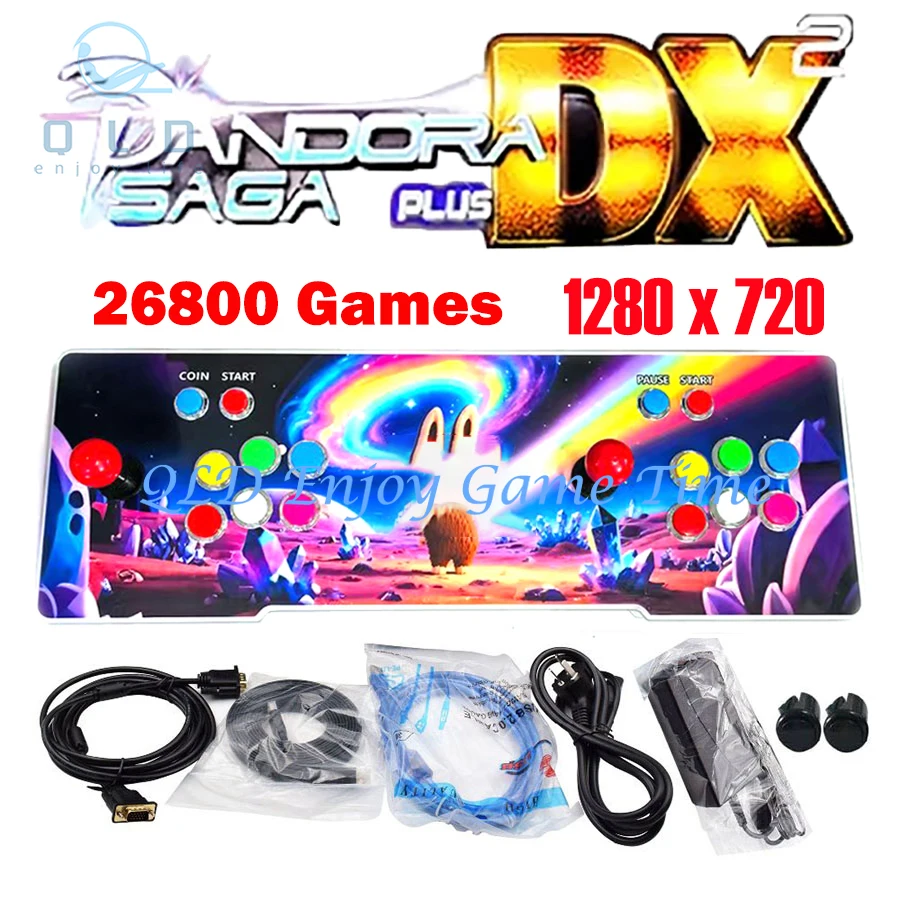 26800 Pandora Saga DX Box Arcade Console 2025 Multiplayer Joystick 720P HD Output TV Games Suitable for Family Entertainment