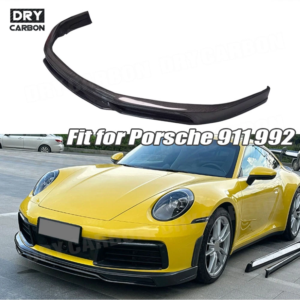 

Carbon Fiber Front Spoiler Lip Lower Trim Splitter for Porsche 911 992 2019+ Front Bumper Lip Chin Spoiler Splitter Diffuser FRP