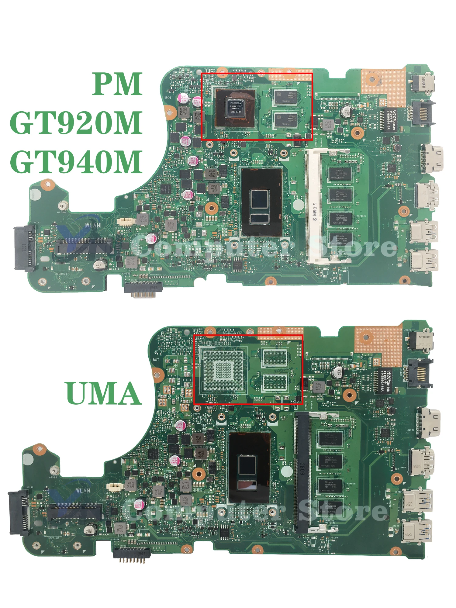 X555UJ MAINboard Para ASUS X555UF F555U X555UB X555UQ X555UA I3 I5 I7 6th Gen 4GB GT940M/GT920M-V2G UMA Laptop Motherboard