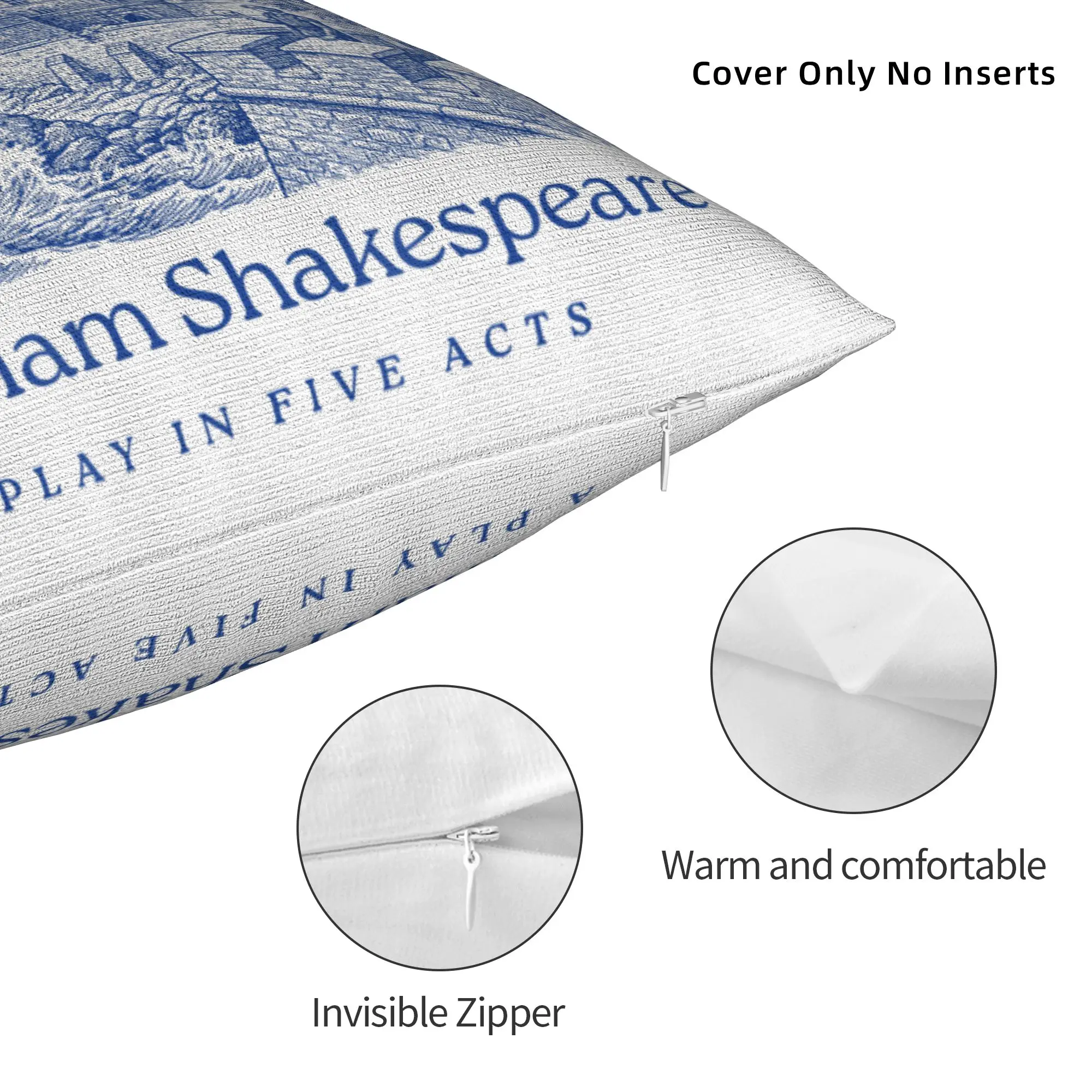 Printed Shakespeare Hamlet Cute Book Lover Pillowcase Cushion Cover Decorations Bookworm Drama Pillow Case Cover Drop Shipping