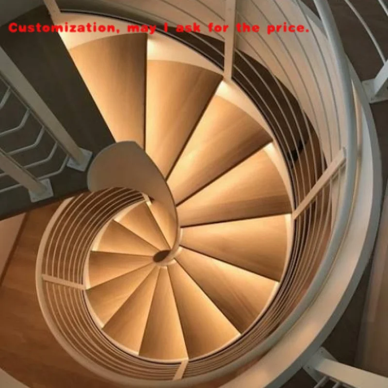 custom.Single-Pole Helical Stair Design with Adjustable LED Lighting Diverse Architectural Spaces