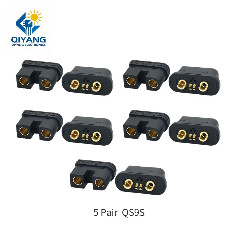 QS9S High current Flameproof Connector Gold-Plated Brass UL94-V0 for Solid-State Batteries/EV Hyperchargers/Industrial Robots