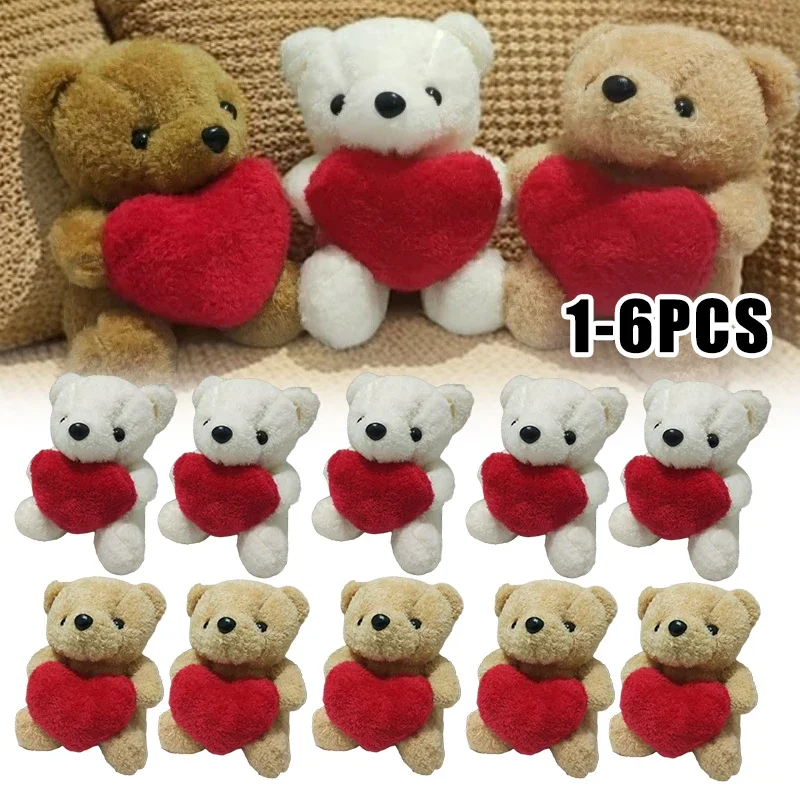 1/3/6 قطعة 20 سنتيمتر القلب دمية دب أفخم محبوب محشوة الحيوان عقد القلب لعيد الحب هدية الكريسماس إعطاء #2