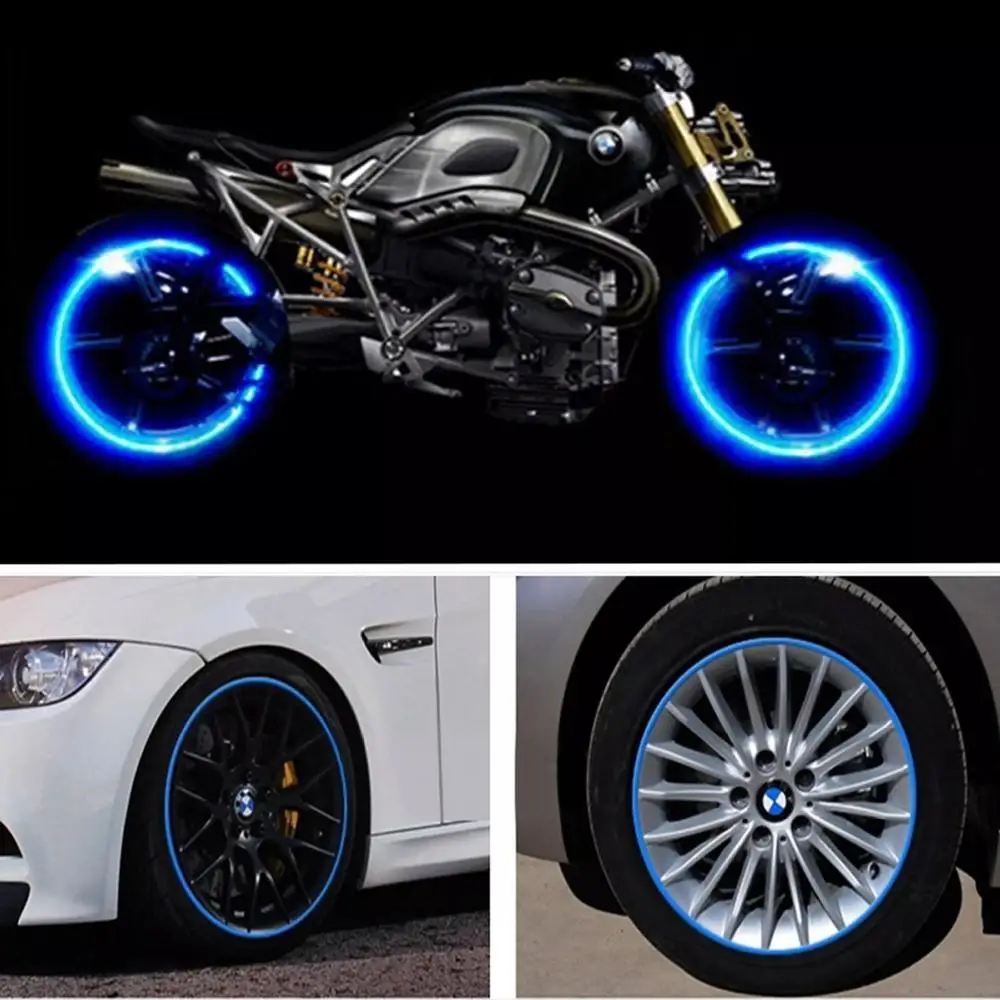 1 Pair PVC Motorcycle 18-inch Wheel Rim Stickers Modified Wheel Stickers Tire Reflective Stickers Wholesale DropShipping