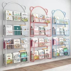 Simple Metal Bookshelf Study Kids Student Picture Book Storage Rack Wall Hanging Shelf Bookcase Kids Mensole Bedroom Furniture