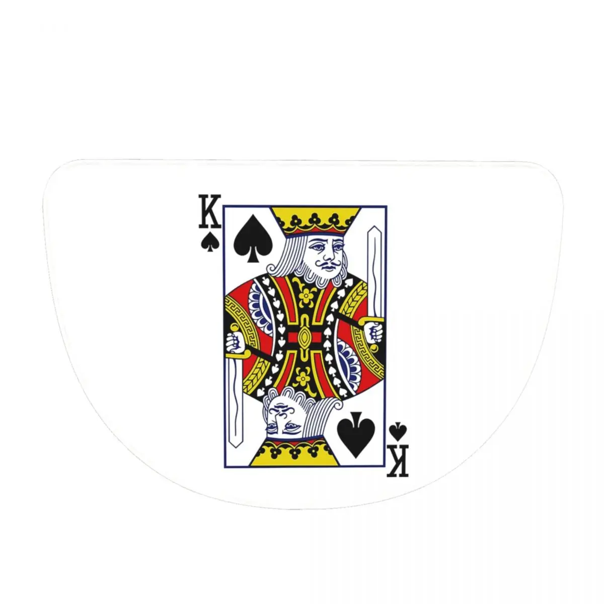 King Of Spades Playing Card Soft Flannel Half Round Doormat Non Slip Bathroom Mat Absorbent Floor Carpet for Garage