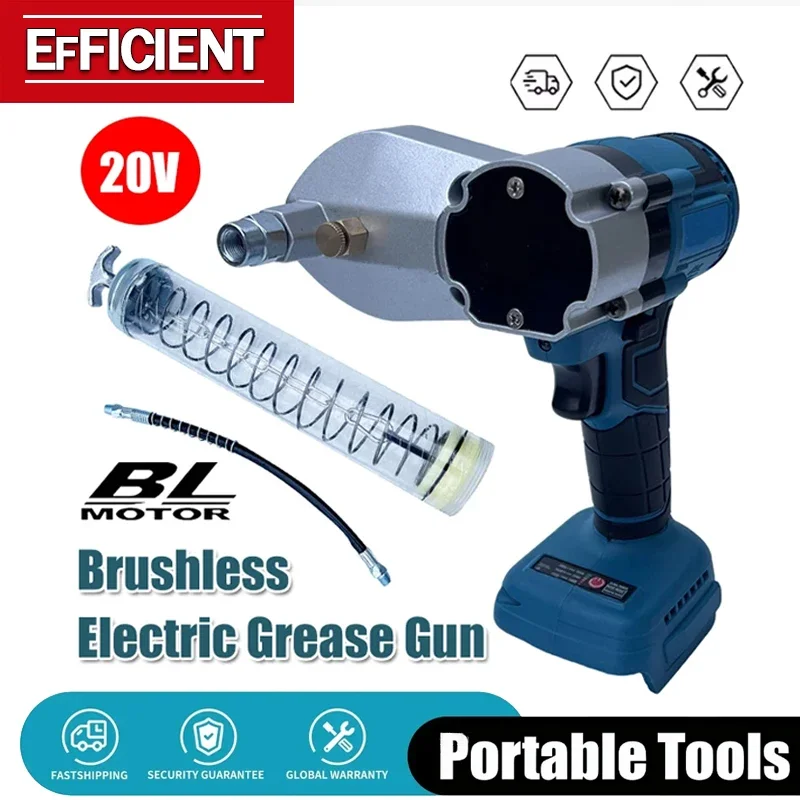 

Бесщеточный электрический шприц для смазки на 20В аккумуляторах, высоконапорный инжектор смазочного масла, совместимый с Makita