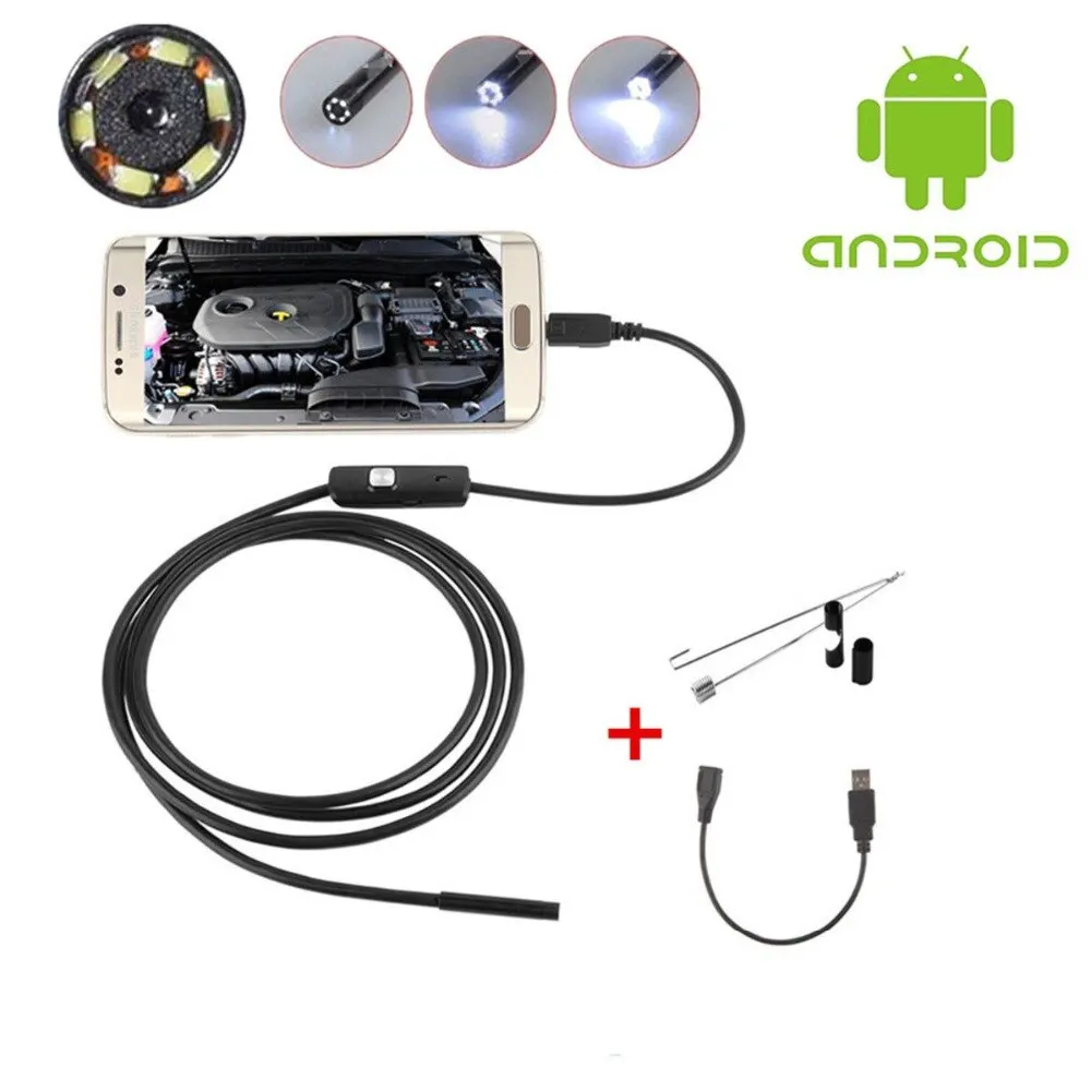 

1M 7mm Lens USB Endoscope Camera Waterproof Flexible Wire Snake Tube Inspection Borescope For OTG Compatible Android Phones