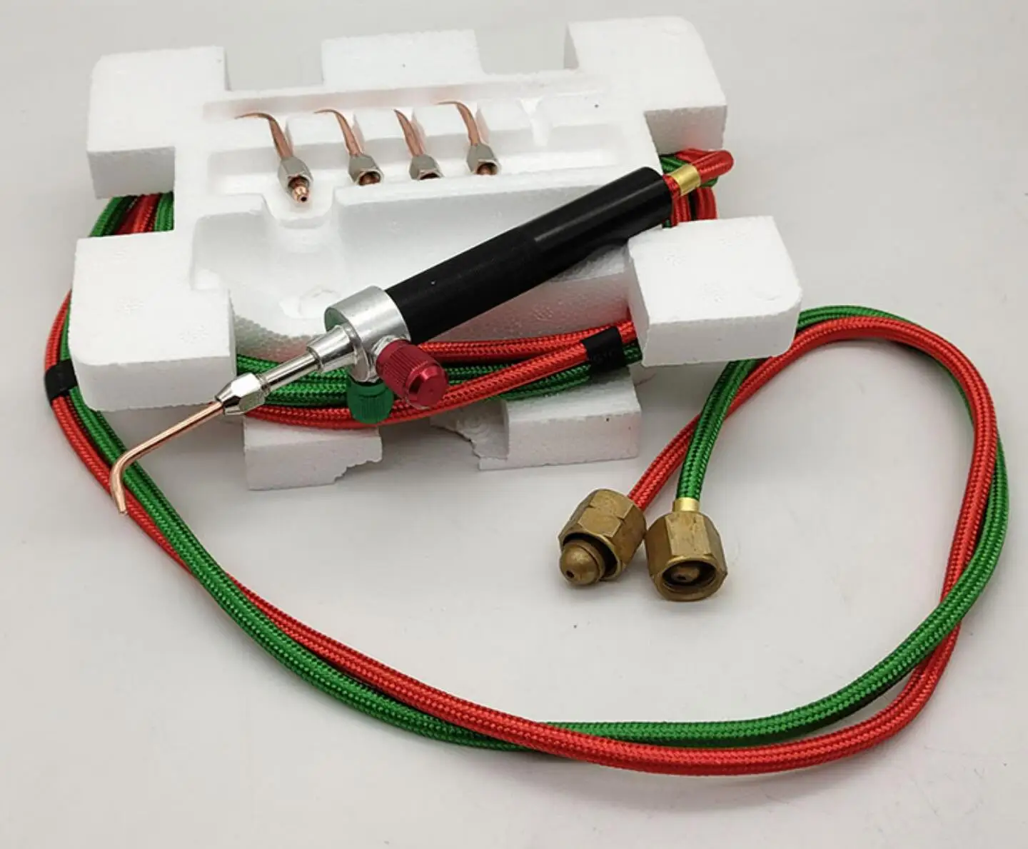 Mini Soldering Cutting Torch, Little Smith Gas Torch, Jewelry Tools, 5 Tips and Connector Adapter Port, 1 Set