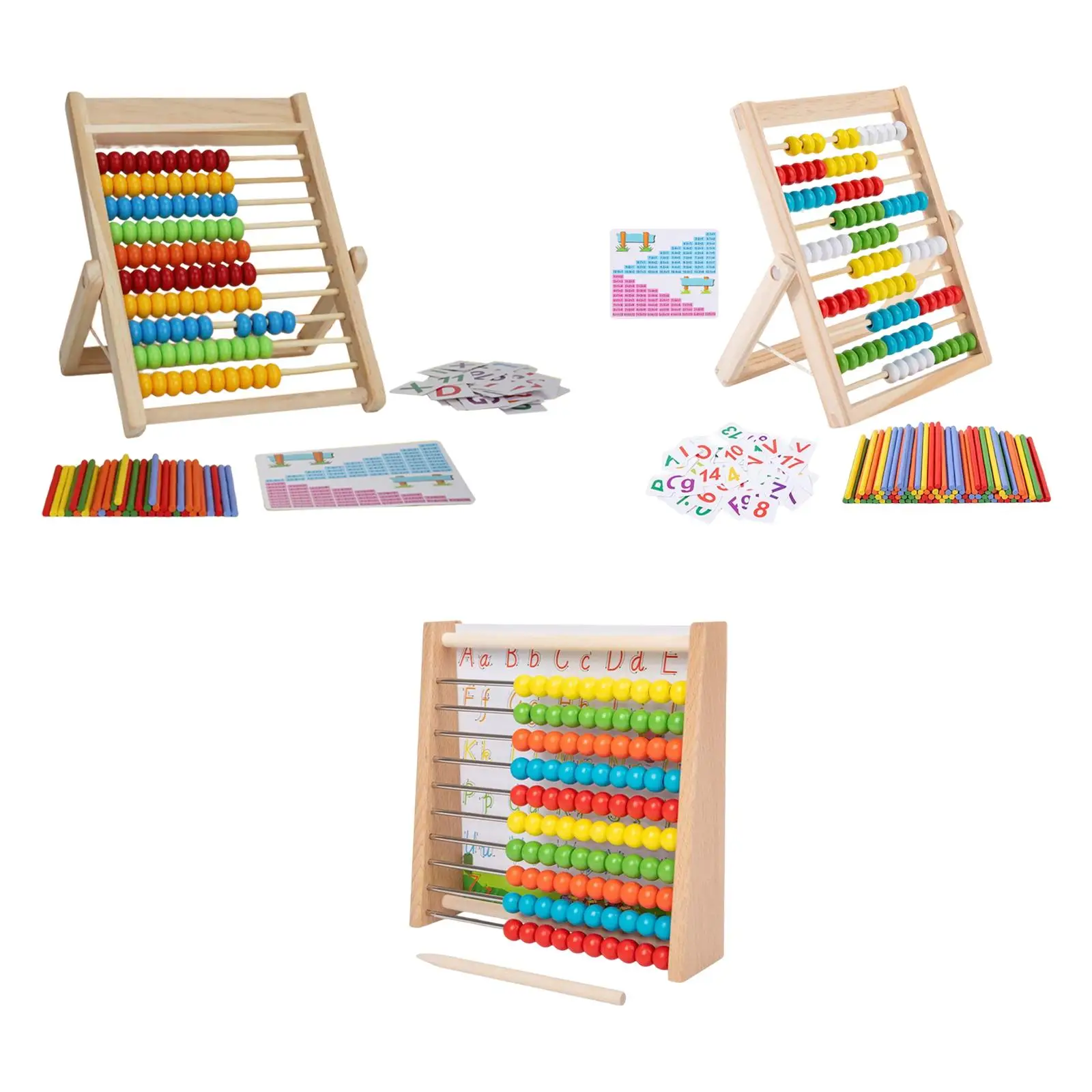 Boulier en bois classique pour enfants, outil de comptage, jeu de réflexion pour garçons, tout-petits, cadeaux d'anniversaire