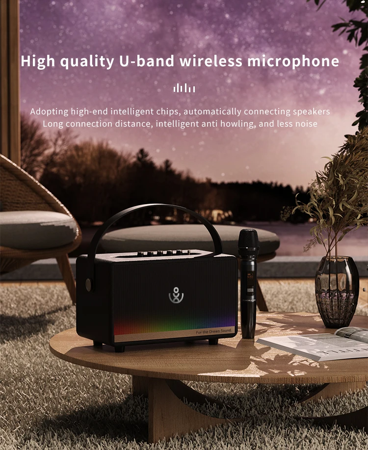 

Xdobo Super Bass Retro Wooden Wireless BT Karaoke Speaker HIFI Music Woofer RGB USB AUX Home Theatre 130W 2 Microphone