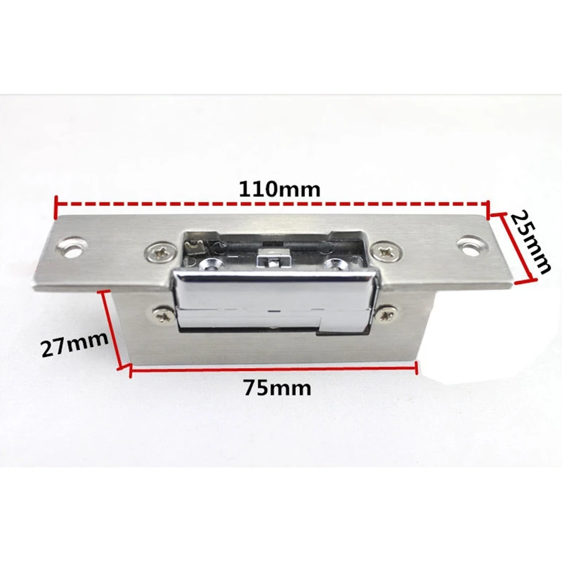 Cerradura eléctrica ajustable para puerta, sistema de Control de acceso con lengüeta, bloqueo de golpe eléctrico seguro, modo de desbloqueo doble,