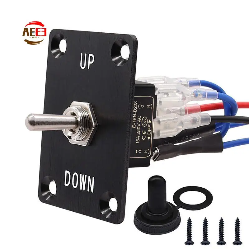 AEE3-Momentary 6 Pin 3 Position (ON)-Off-(ON)UP/Down Polarity Reverse Switch Rocker Toggle Switches Black Plastic,Metal