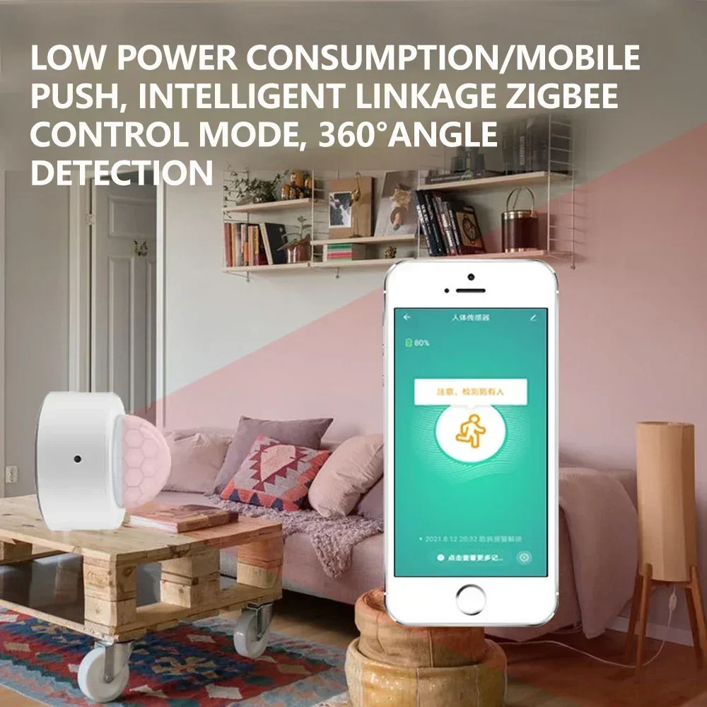 Zigbee 3.0 Motion Sensor With Pir Infrared Human Body Movement Wireless Detector Smart Home Tuya Smart Life App Works With Alexa