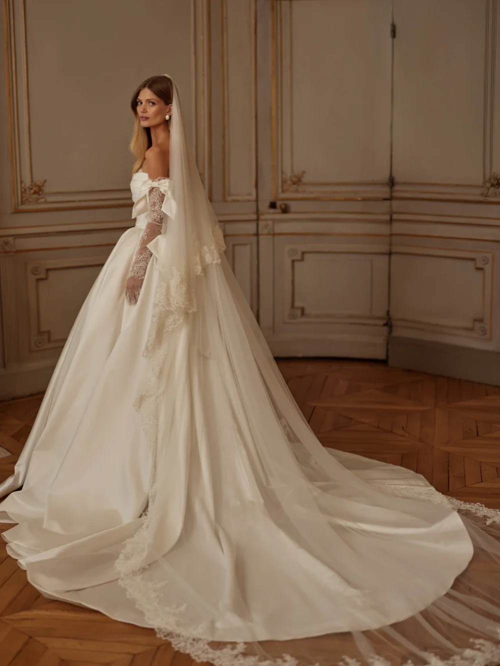 Abiti da sposa principessa a trapezio in raso avorio personalizzato con scollo a cuore da donna abiti da sposa abito da sposa con scollo a V Robe De Marié