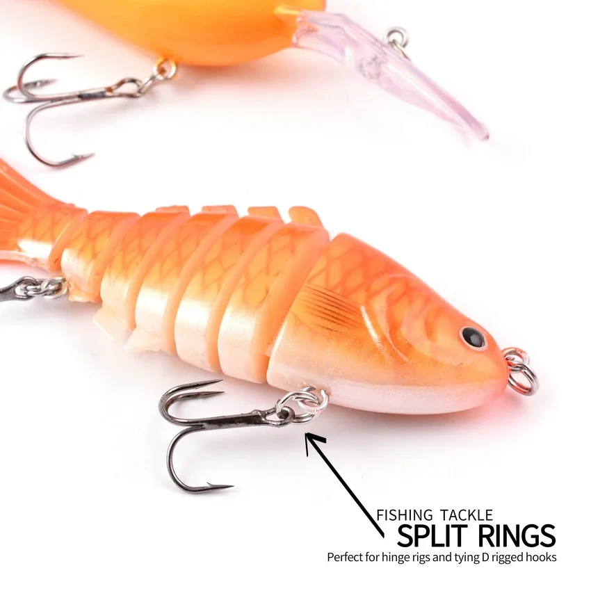 100PCs Connecting Fishing Rings Sets Stainless Steel Split Rings Hard Bait Lure Accessories Tackle High Strengthen O Ring