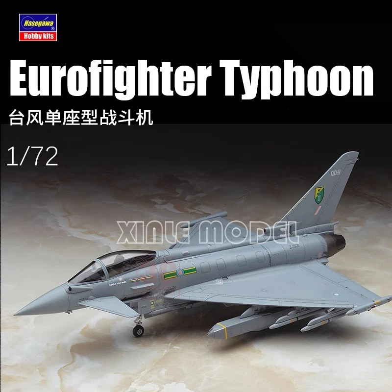 

Hasegawa пластиковый собранный комплект модели самолета 01570, одноместный Eurofighter Typhoon с подставкой для дисплея 1/72