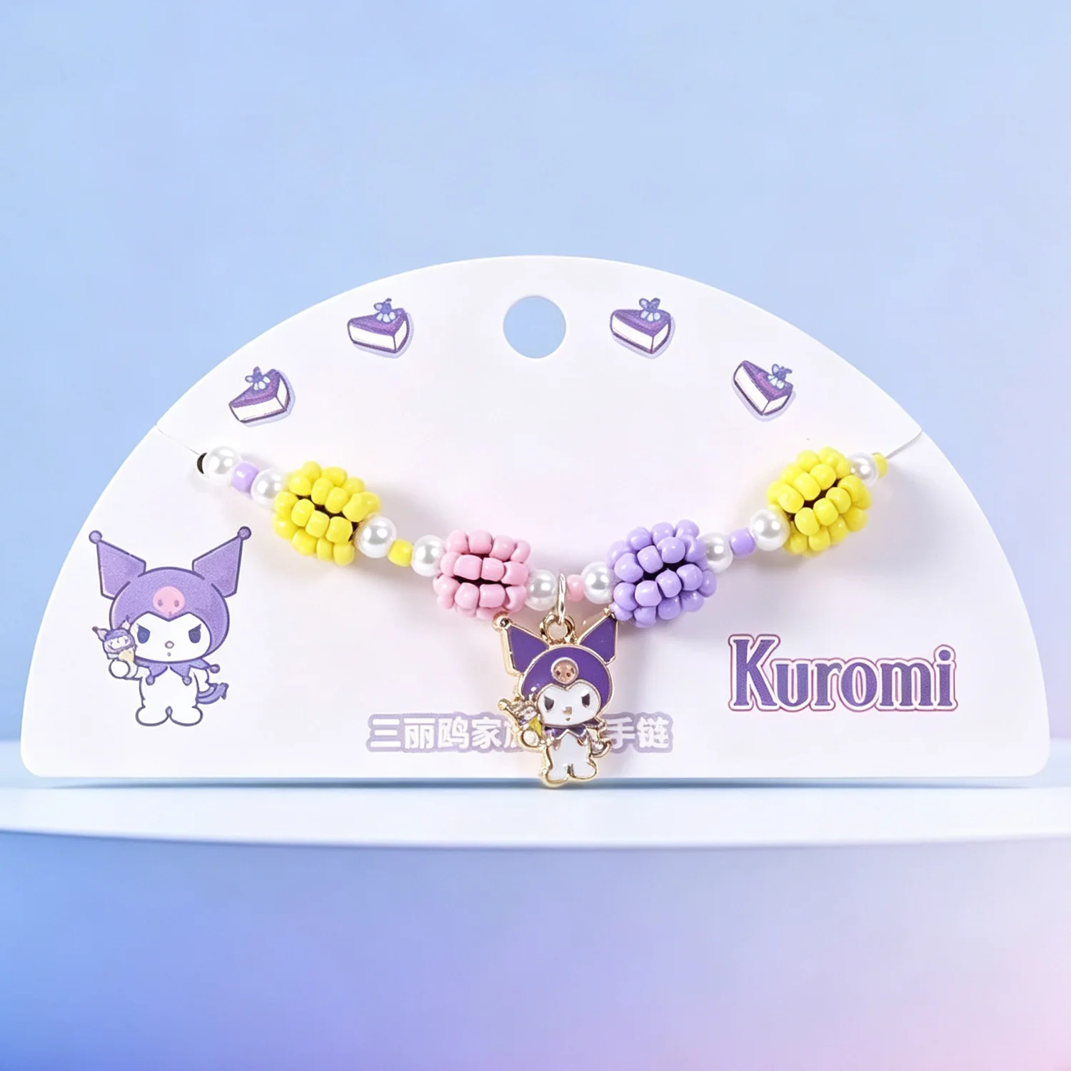 Hello Kitty Kuromi Cinnamoroll Character‑Themed Wrist Ornament Braided Bead Decor Accessory For Outfit Matching Hobby Collection