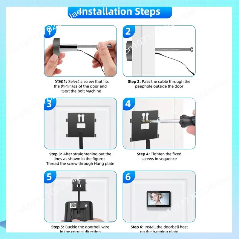 A17Z جرس الباب الرقمي للرؤية الليلية عين القطة - مراقبة Tuya Wifi الذكية لمنزلك