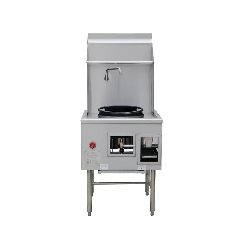 Fornello a gas industriale commerciale in acciaio inossidabile con gamma Wok cinese a 1 fuoco con lavello