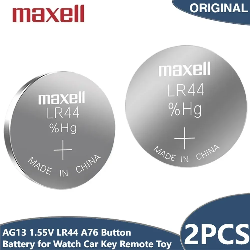 2PCS AG13 Button Cell LR44 A76 357 357A LR1154 SR1154 SR44 GP761.55V Button Battery for Watch Car Key Remote Electric Toy