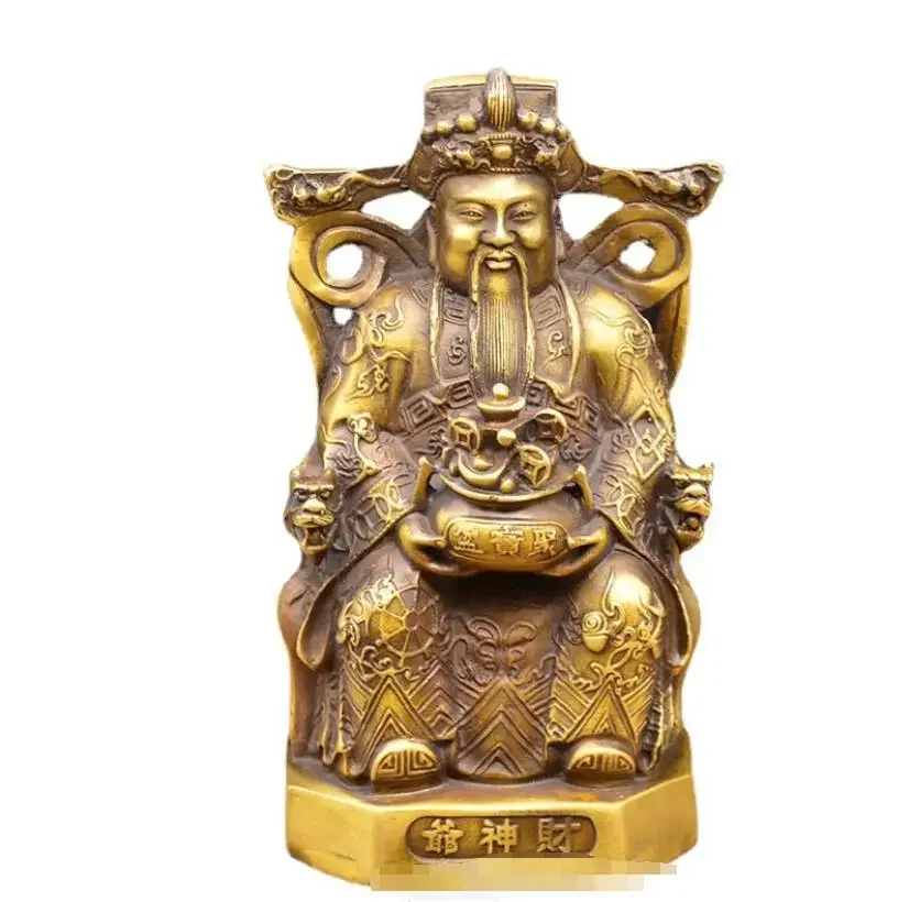 Wholesale Tuobao Copper God of Wealth Buddha Statue Home Furnishings