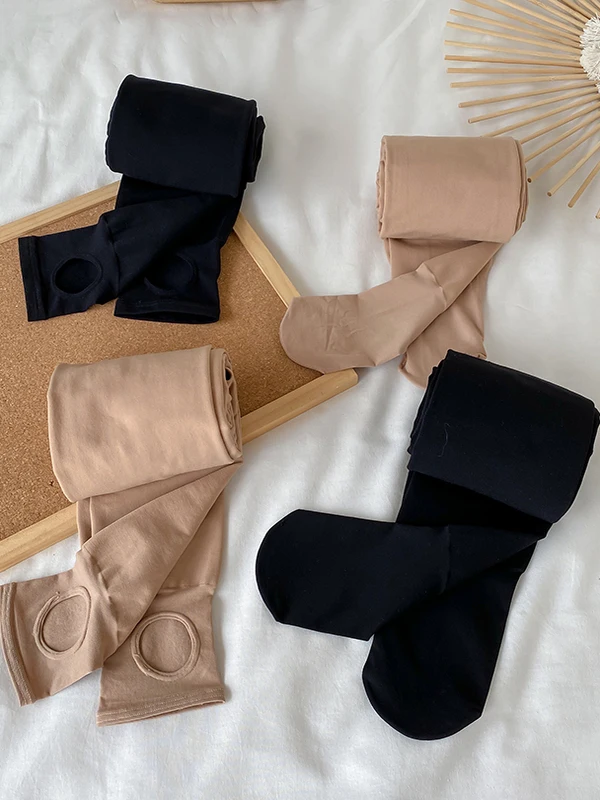 플러스 사이즈 기모 안감 나일론 타이츠 발목 길이 발가락 있는 레깅스 플러스 사이즈 여성용 편안한 신축성 있는 가을 겨울 타이츠