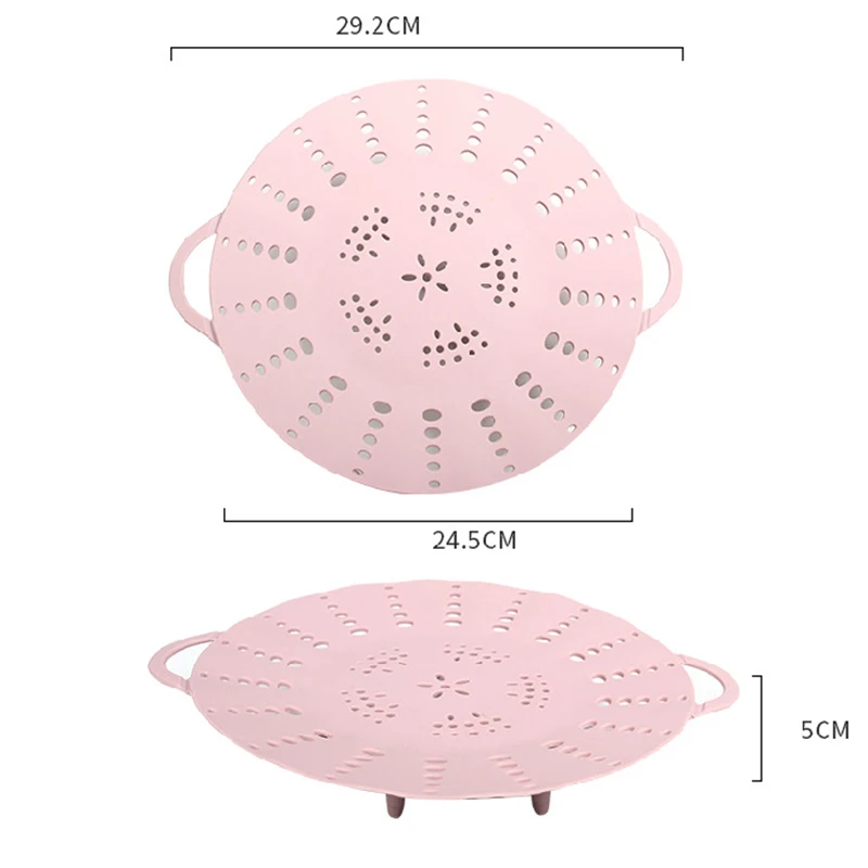 Silicone Steamer Basket Food Steamer Vegetable Fruit Food Basket with Handles Drain Basket temperature Resistant Steamer Rack