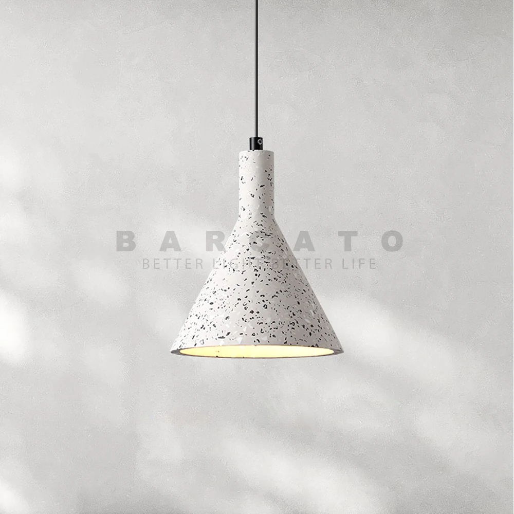 

Nordic Cement E27 Pendant Lamp White Terrazzo Nordic Creative LED Bedroom Living room Dinning room Home Decor Light Fixtures