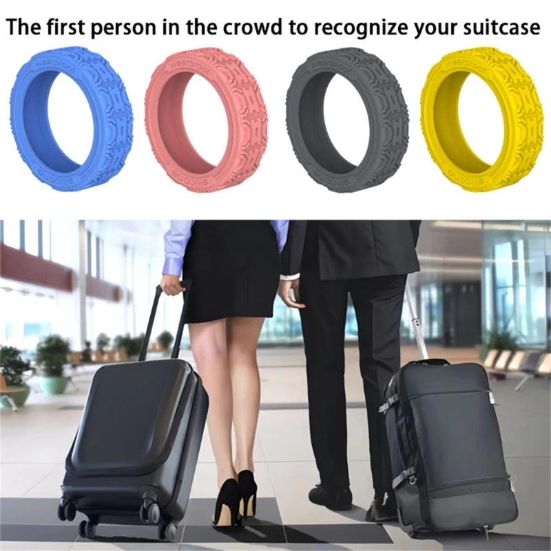 4/8pcs Convenient Silicone Wheel Protectors for Luggage Suitcase Reduce Noise