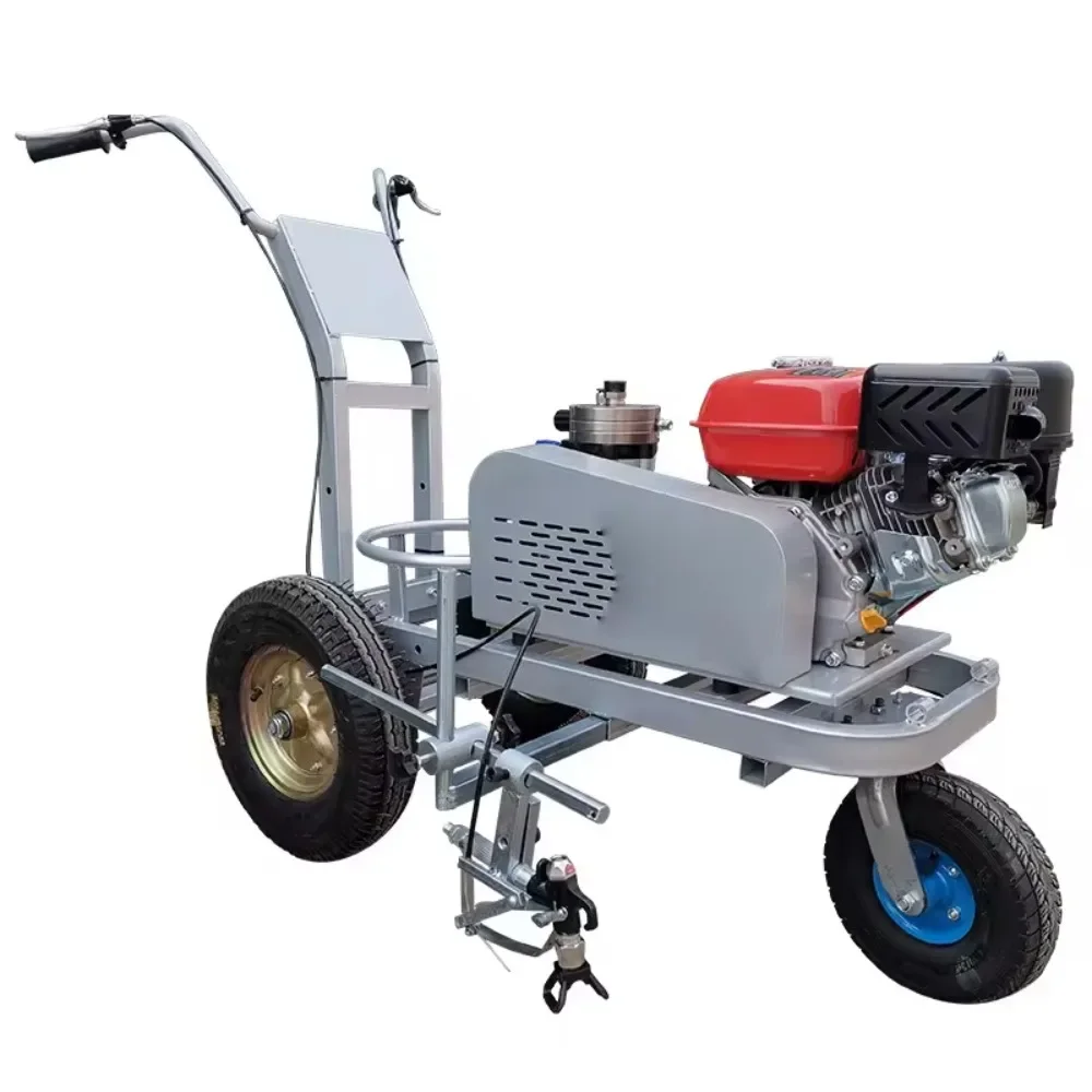 Double gun double nozzle cold paint single sprinkler head road marking machine